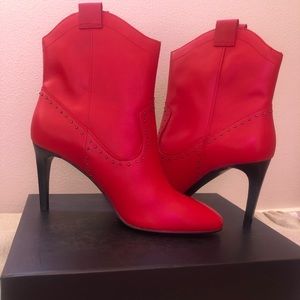 Western style heeled ankle boots